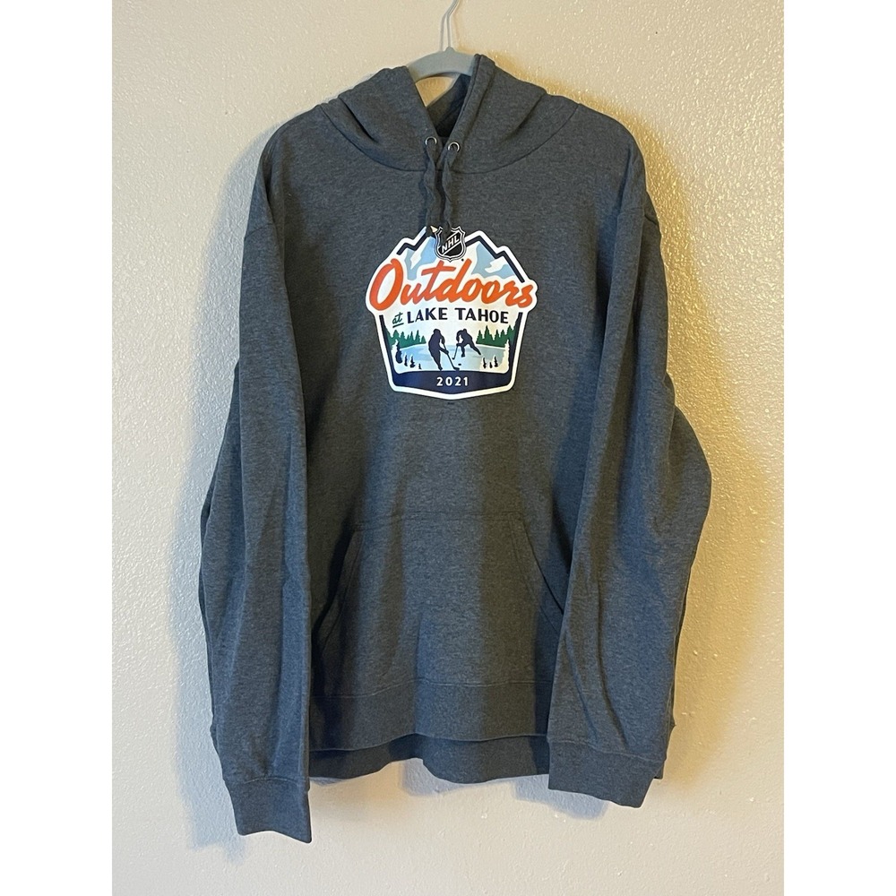 Men's‎ 3XL NWOT Fanatics 2021 NHL Outdoors At Lake Tahoe Event Hoodie Gray
